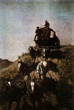 Frederick Remington Old Stage Coach of the Plains china oil painting image
